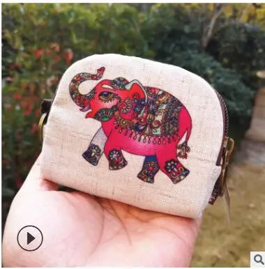 elephon Льняные женские Мини-кошельки с мультяшным Тоторо, детские маленькие сумочки, сумки для денег, женские кошельки, женские кошельки для девочек и мальчиков - Цвет: elephon