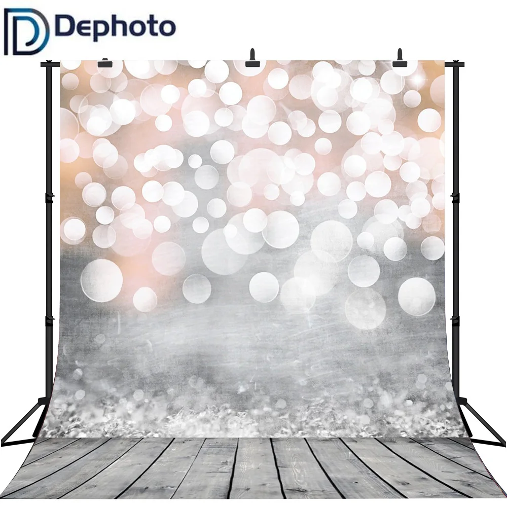 Декорации для фотосъемки с блестящими сверкающими точками Bokeh деревянный пол