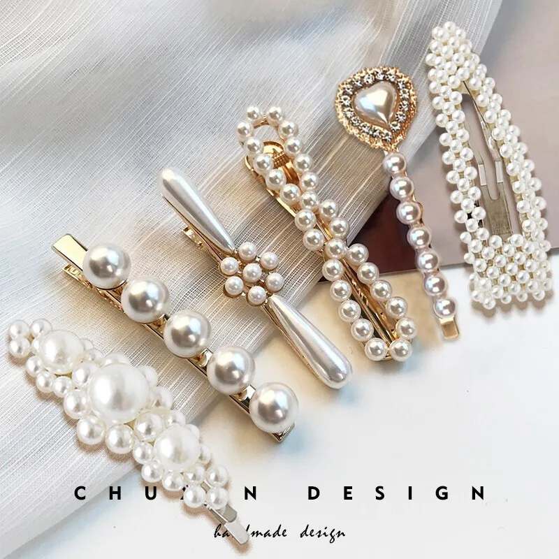 Grace1Set Девушки Элегантные жемчужные заколки для волос женщин Сладкий головной