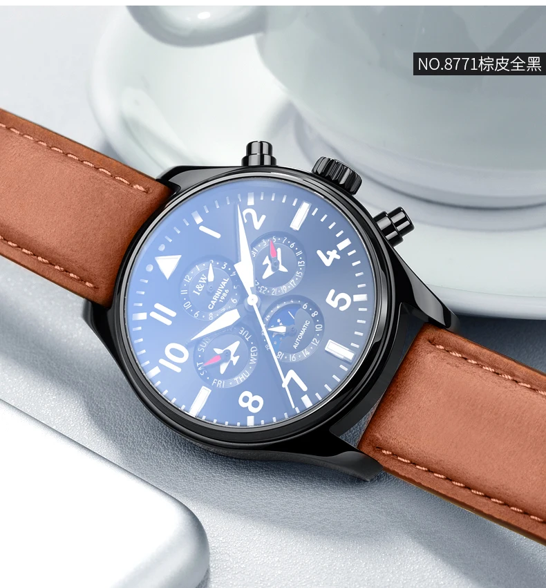 Карнавал Piolt автоматические механические мужские часы Topbrand Роскошные Montre светящиеся водонепроницаемые спортивные модные relogio masculino