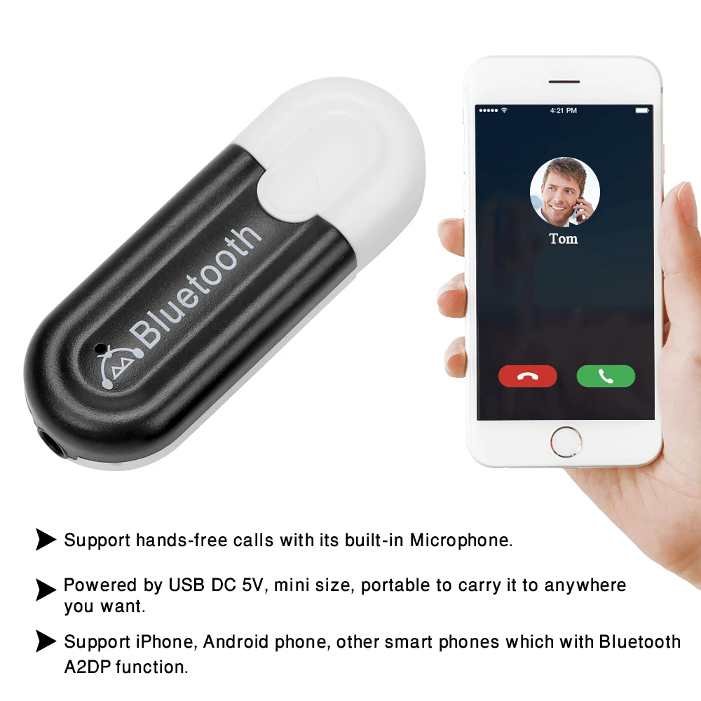Мини USB автомобильный Bluetooth приемник Aux 3 5 мм аудио адаптер комплект музыкальный