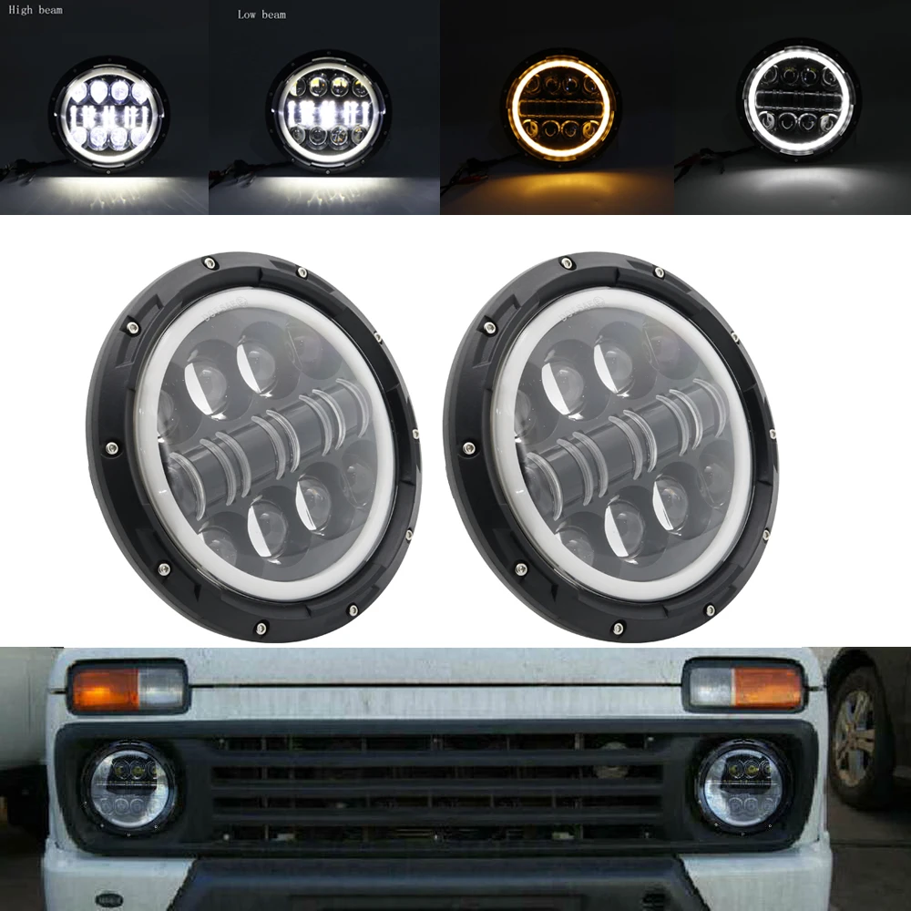 1 шт. 7-дюймовый круглый светодиодный налобный фонарь фара ближнего и дальнего