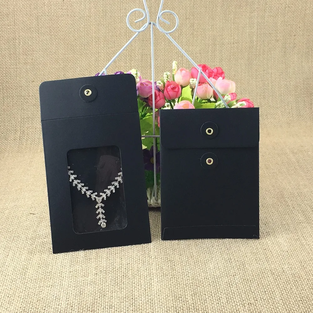 Набор из 50 черных сумок для ювелирных изделий пустые витрины Сумка с прозрачным