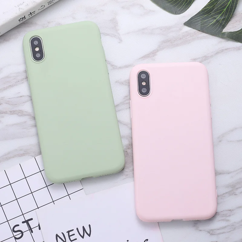 Цветной ТПУ силиконовый матовый чехол для телефона iPhone 7 8 Plus 6 6s X Ретро