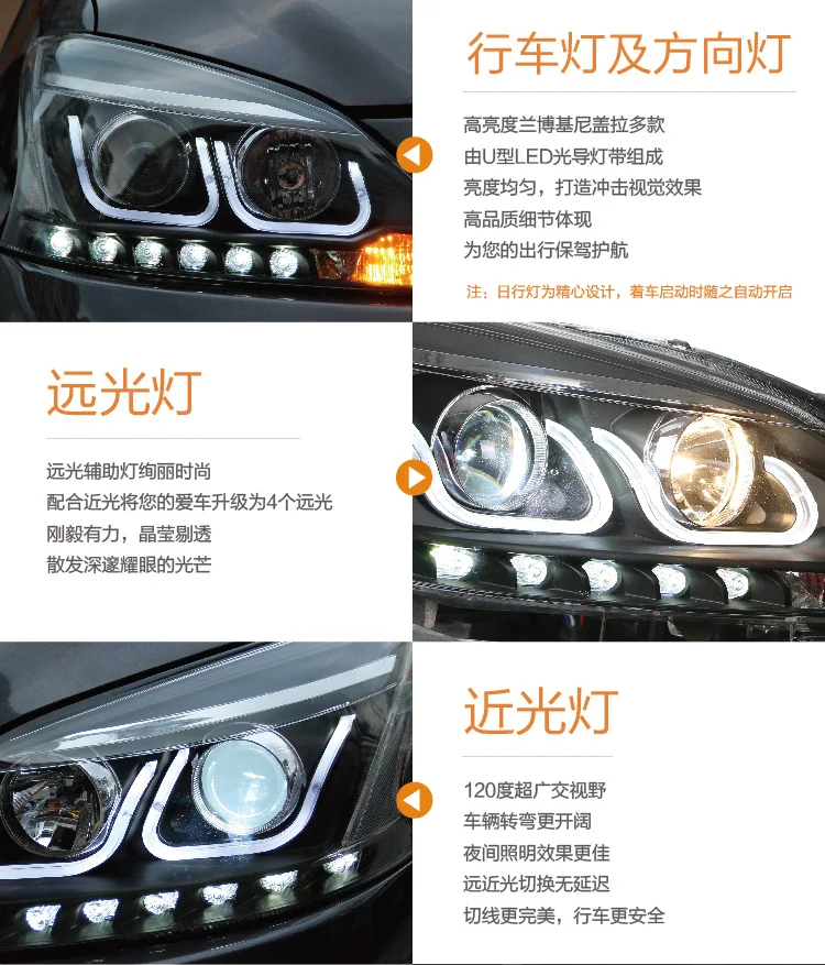 Автомобильный Стайлинг для Nissan Sylphy фары 2012-16 Sylphy Светодиодные фары фара светодиодный проектор DRL фар H7 Биксеноновая разрядная лампа высокой интенсивности для объектива