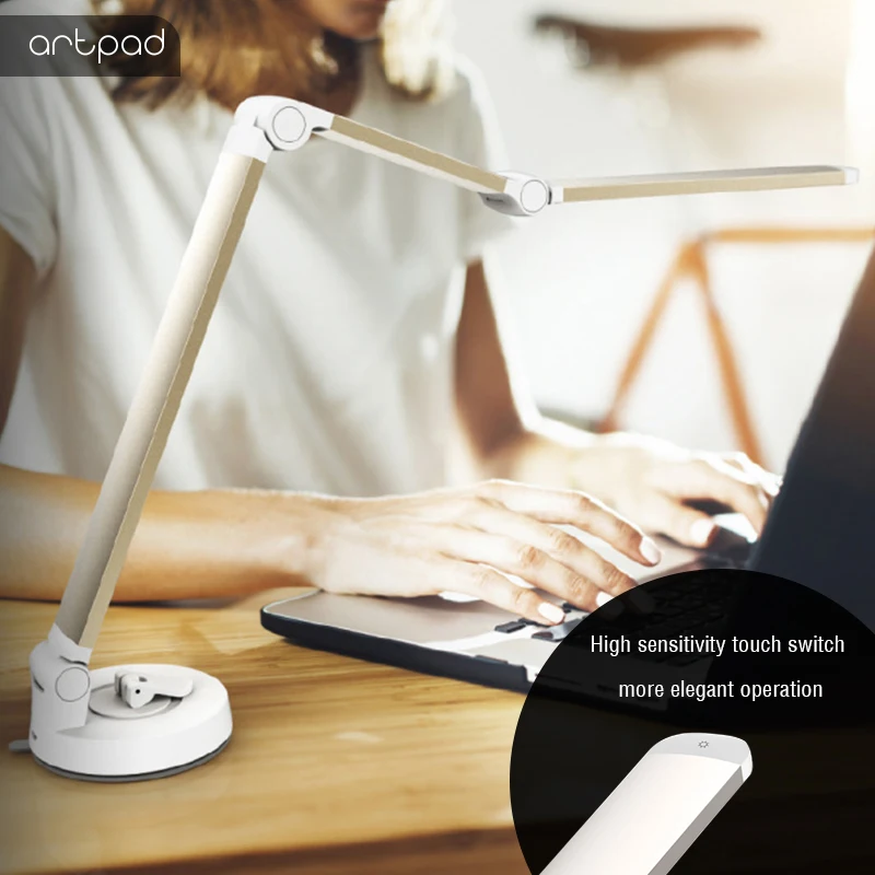 ArtPad 5W Folding Sucker LED Table Lamp With 3-Grade Brightness Touch Dimmer Intelligent Eye Desk | Освещение