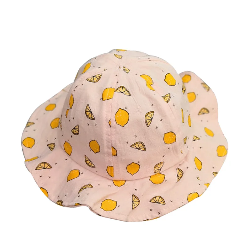 Милая шляпа с фруктовым принтом для маленьких девочек хлопковая шляпа-ведро