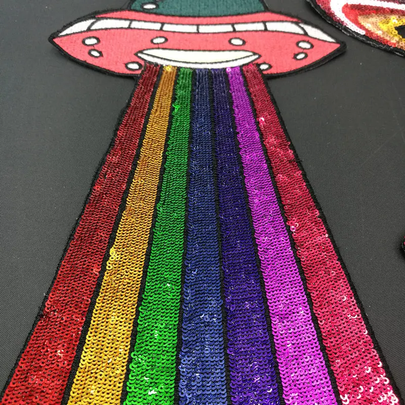 1 шт. одежда планета пластыри летающая тарелка пришить утюжок на вышивке блестки
