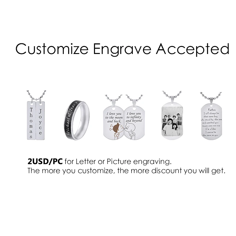 LASPERAL 3 шт. нержавеющая сталь Глянцевая подвеска собака бирка Двусторонняя