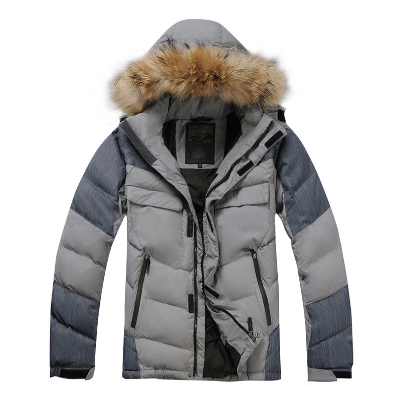 2022 New Arrival Men Down Jacket Winter Down Coat 80% White Duck Down Real Raccoon Fur Thick Winter Parka Jacket Men Clothing