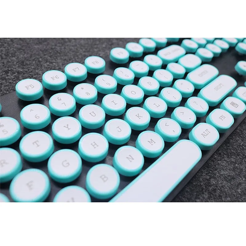 Синий DIY Keycap Ретро СТИМ панк машинка механическая клавиатура Keycap 108 клавиш - Цвет: Синий