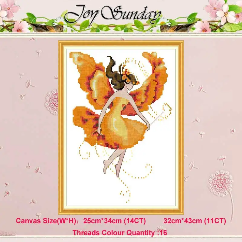 Butterfly fairy 6 Бабочка Фея цветок фея Счетный 11CT 14CT Набор для вышивания крестиком DIY DMC Китайский Набор для вышивания крестиком вышивка рукоделие домашний декор - Цвет: Butterfly fairy 6