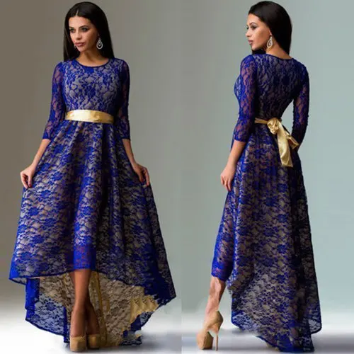 2018 Новое кружевное платье с асимметричным подолом приталенное сексуальное для