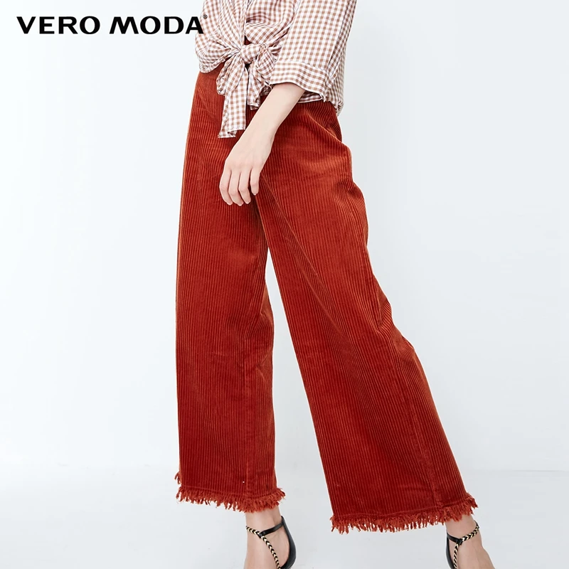 Vero Moda брюки женские Временно полки зима Национальный Ветер заусенцы ноги высокой талии девять точек Слаксы | 318450508