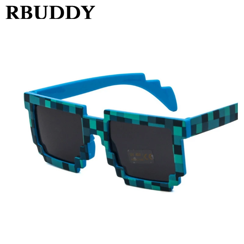RBUDDY Kids Pixel солнцезащитные очки для мальчиков квадратные черные фирменный дизайн