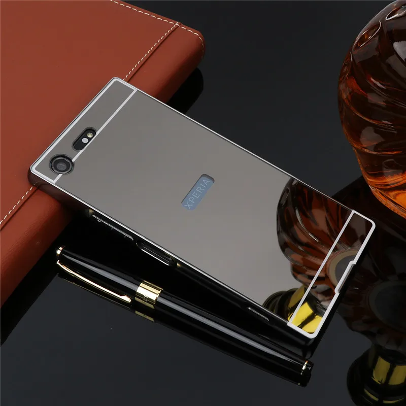 For Sony Xperia XZ Premium G8141 Case Plating Metal Alumium Frame Cover with Mirror Back Hard for | Мобильные телефоны и