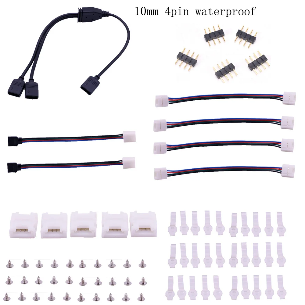 RGB светодиодные ленты Разъем Кабель PCB клип аксессуары наборы для SMD 3528/5050 огни 10