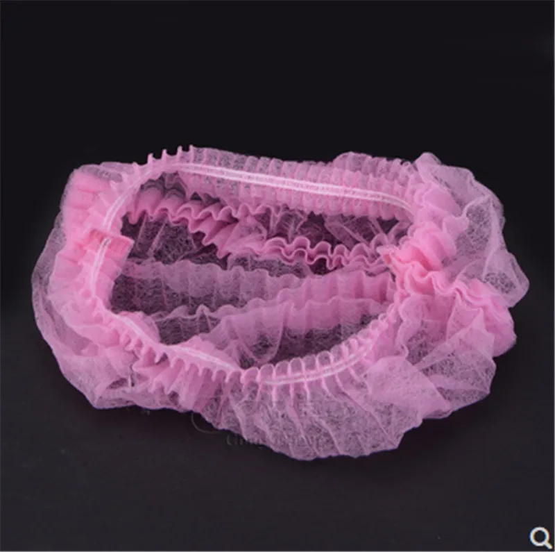 10 Pcs Disposable Hair Shower Cap Non Woven Pleated Anti Dust Women Men Bath Caps for Spa Hair Salon Shower Bath Accessories