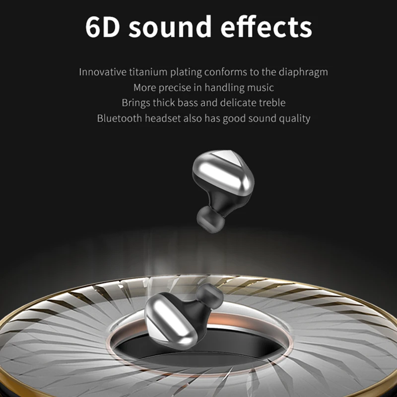 Беспроводные наушники TWS Наушники Hi Fi 6D стерео Bluetooth спортивные игровая гарнитура