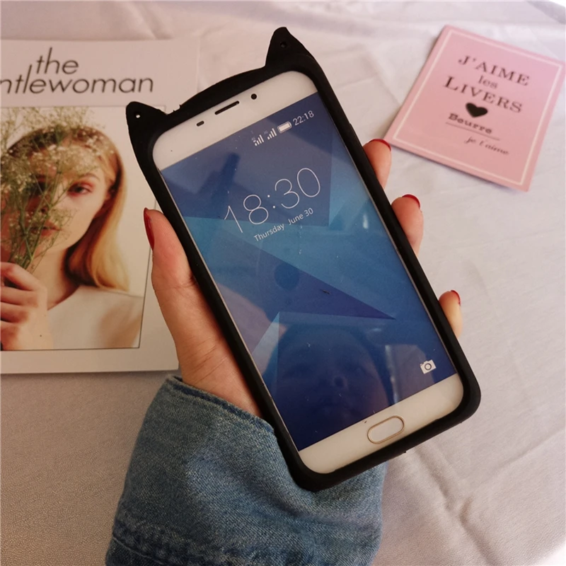 Милый чехол с объемным бородатым котом для Meizu M5/M5s мягкий силиконовый