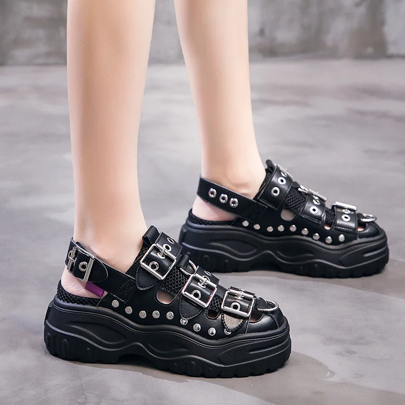 Женские босоножки с заклепками Koovan летние сандалии из натуральной кожи