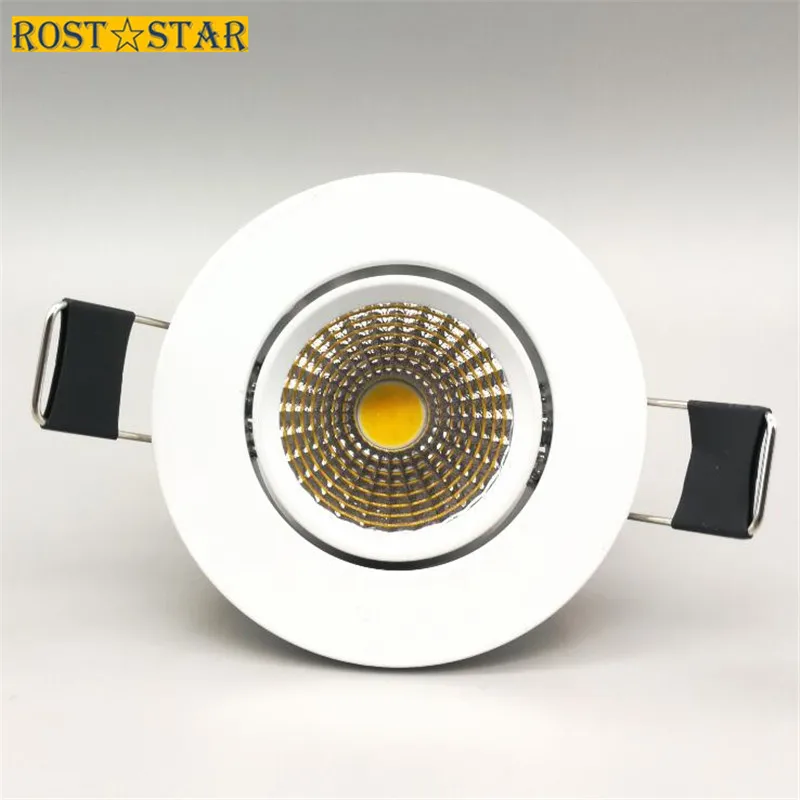 Free Shipping Newest 7W COB Led Downlight Lamps Dimmable COB Led Spot Light Ceiling Recessed Down Lamp White shell AC85-265V