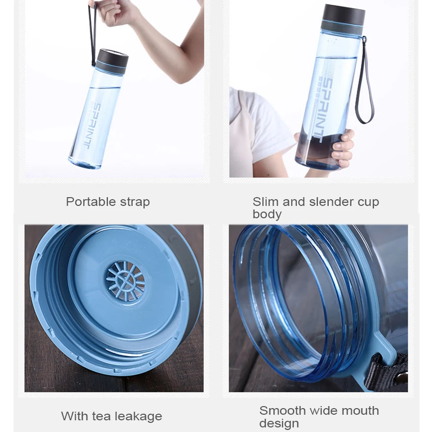 Большая Емкость 1000 МЛ Пластичная Бутылка Воды С Веревкой Портативный Открытый