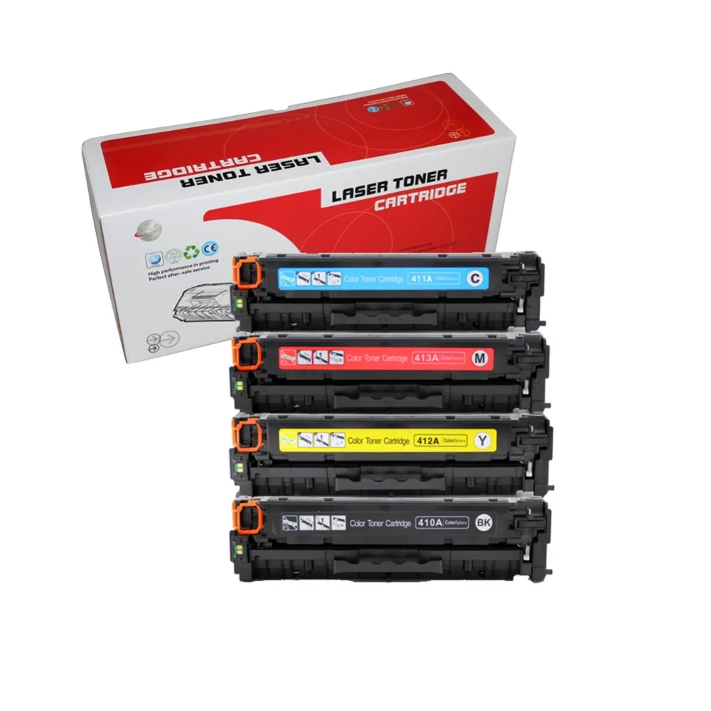 Картридж с тонером 1pk 305A для HP 410 CE410A CE411A CE412A CE413A совместимый Laserjet Pro 300 color
