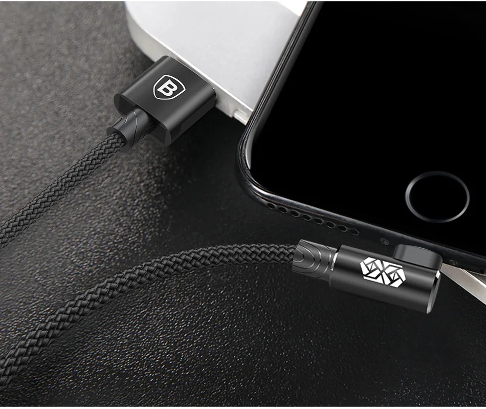 Baseus 90 градусов USB кабель для iPhone XS Max XR X 8 7 6 6s 5 5S iPad Быстрая зарядка зарядное устройство кабель для передачи данных адаптер кабель для мобильного телефона
