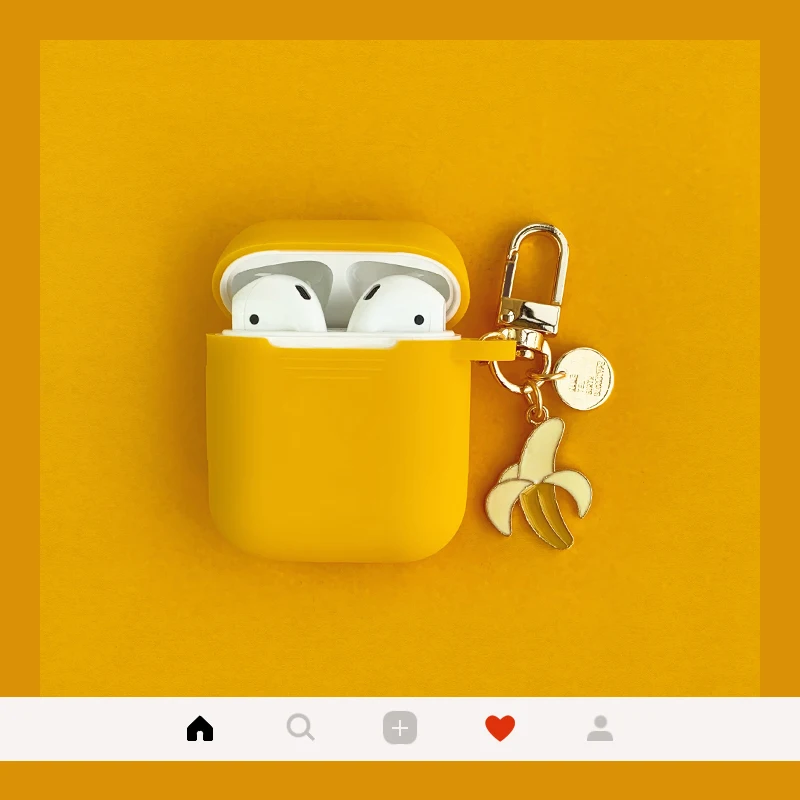 Милый банановый ключница для Apple Airpods защитный чехол Bluetooth беспроводные кожухи