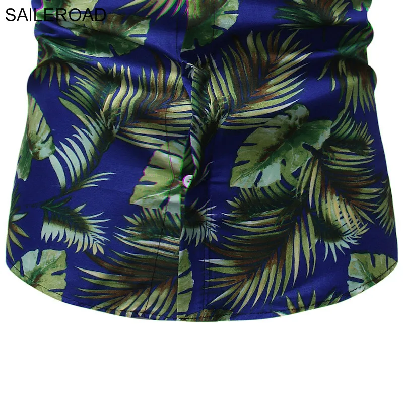 SAILEROAD Camisa Flores Hombre Мужская рубашка рубашки Гавайская Мужская рубашка с цветочным принтом облегающие топы с принтом Camisa Preta