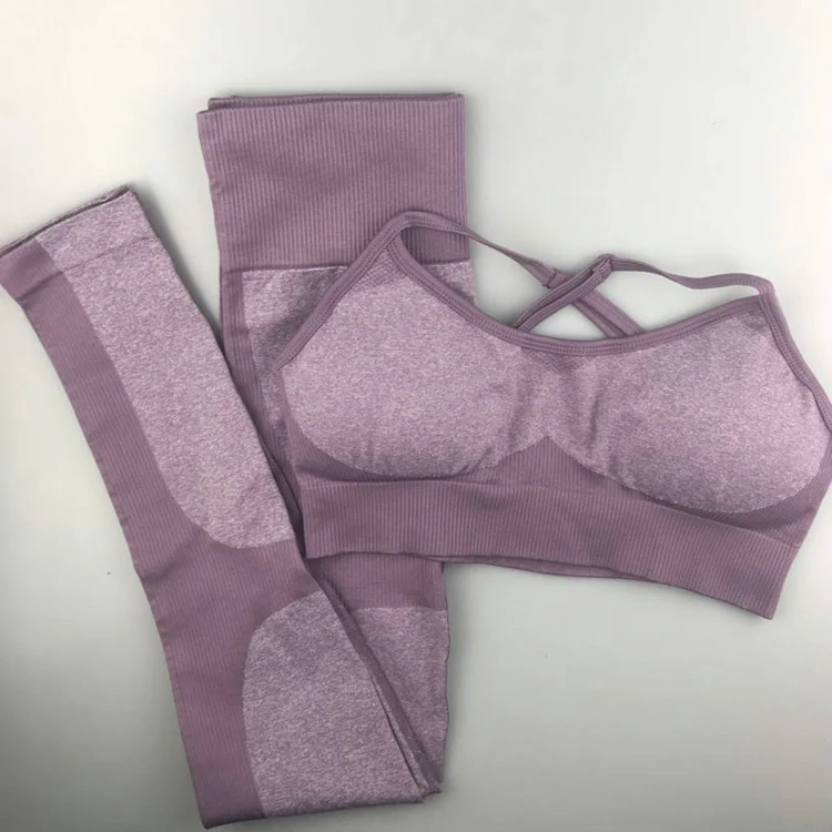 2 шт., энергетический бесшовный Набор для йоги, одежда, леггинсы+ спортивный бюстгальтер тренировочный костюм для занятий йогой, Женский комплект для фитнеса, одежда для активного бега