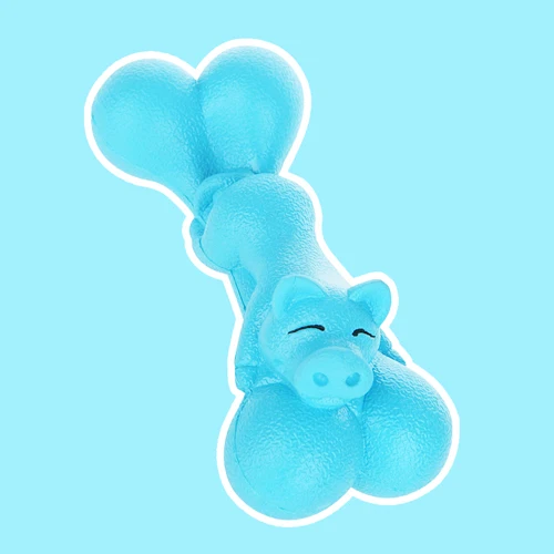 pig blue HOOPET Домашние животные товары для животных, собак резина для жевания игрушка смешная Интерактивная - Цвет: pig blue