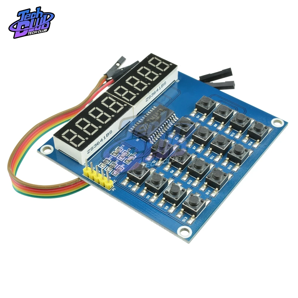 3 проводной TM1638 цифровой светодиодный дисплей 8 битная цифровая трубка Board16