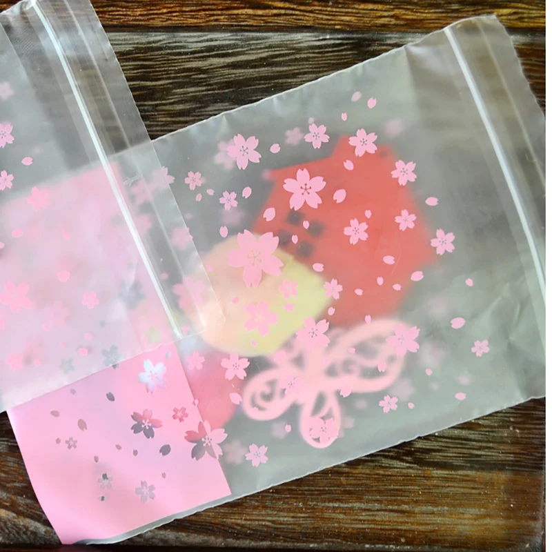 100 шт прозрачные сакуры самоклеющиеся Самоклеющиеся пластиковые пакеты