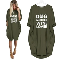 fashion dog mother wine lover letters print t shirt for women pocket harajuku tshirt t shirt women off shoulder tops graphic