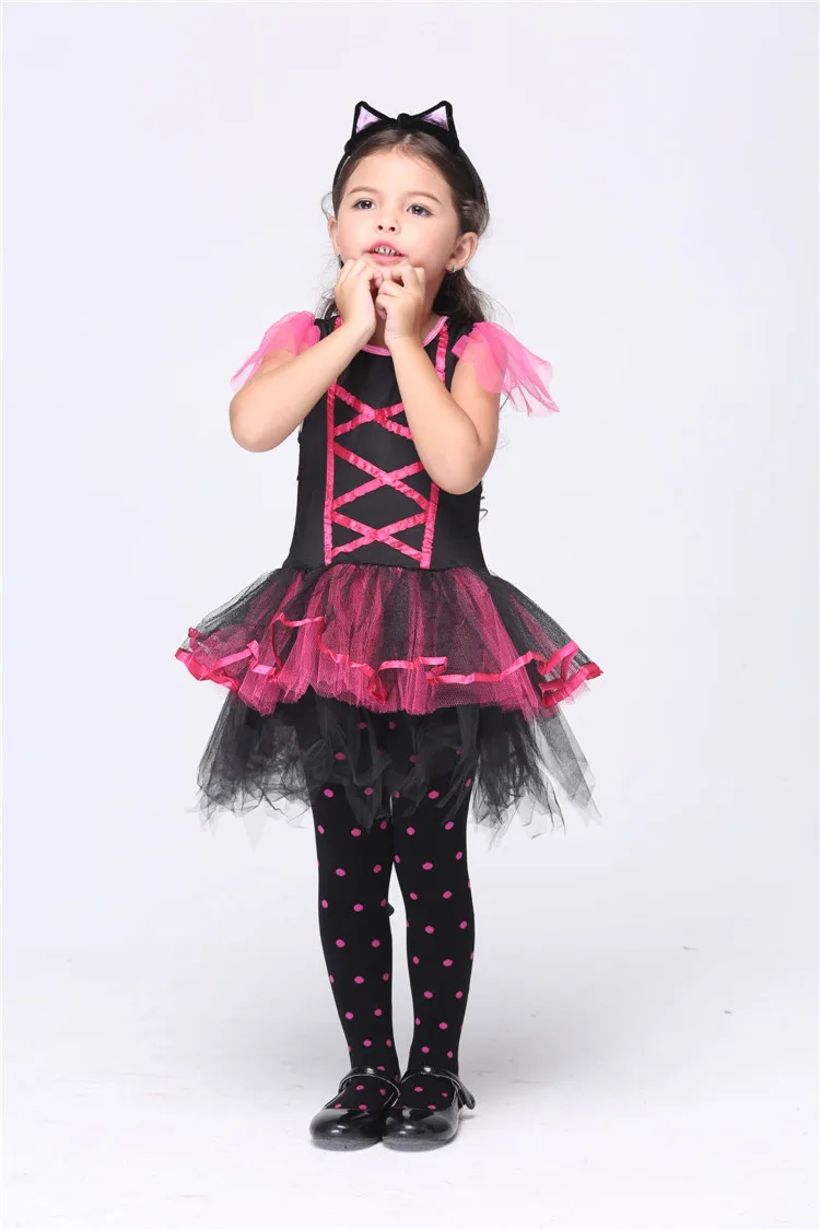 Популярное милое причудливое платье в виде кошки на Хэллоуин детвечерние НКА