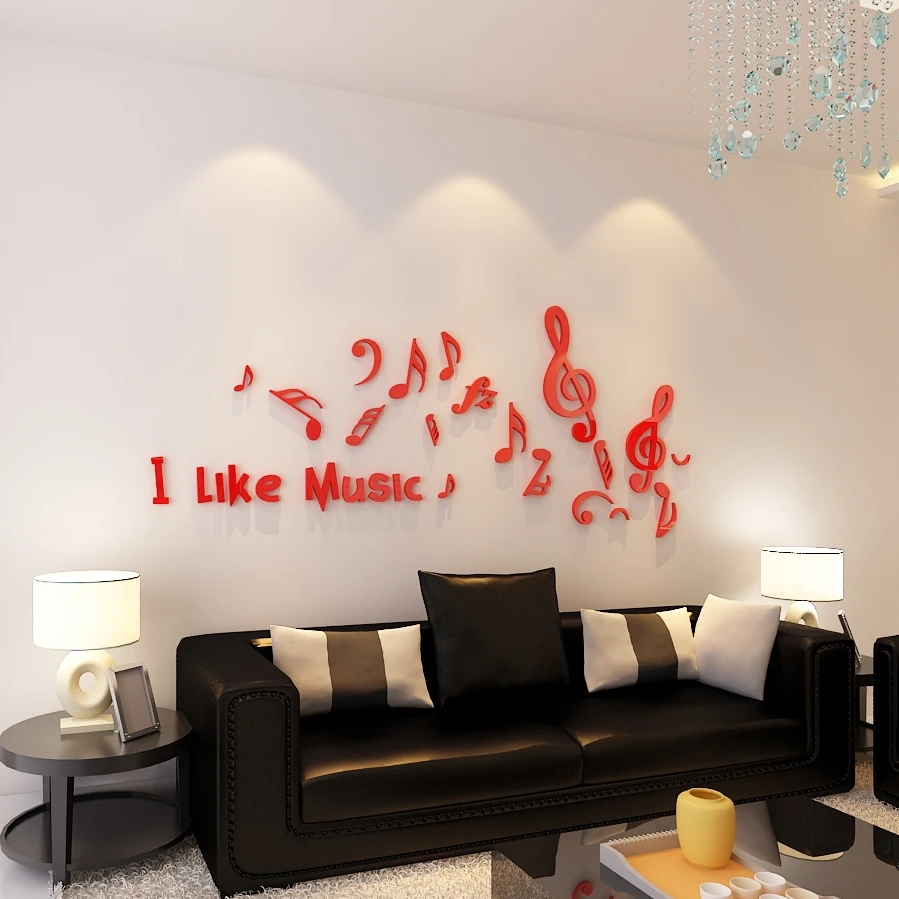 Настенные Стикеры с музыкальными нотами декор для стен музыкальной