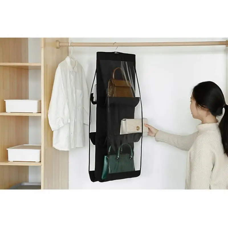 

Triple Layer Storage Hanging Bag 6 Pocket Bags Storage Backpack Handbag Storage Bags Door Wall Sundries Pouch Home Organization