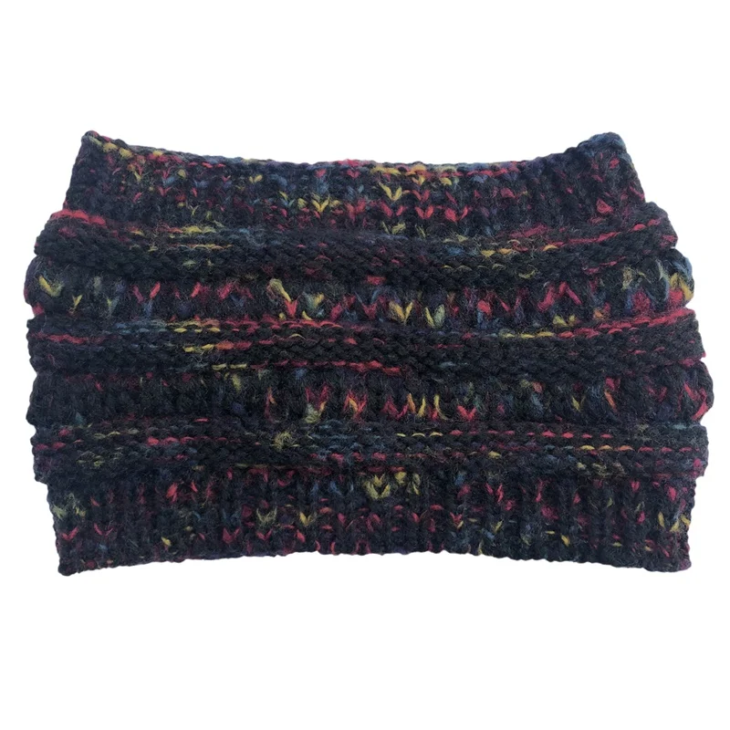 New Headwear Knitted Crochet Headband Turban Winter Ear Warmer Headwrap Elastic Hair Band for Women's Wide Hair Accessories
