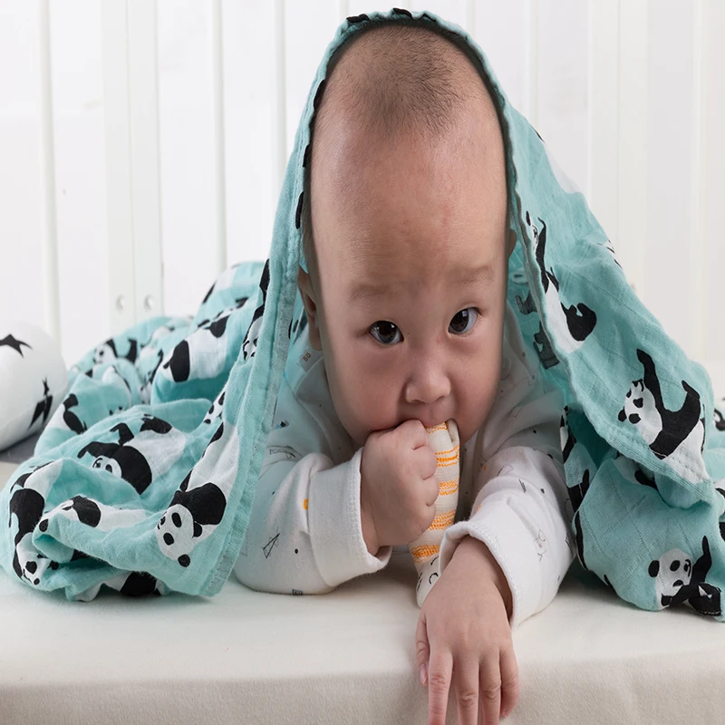 Детское хлопковое муслиновое одеяло, многофункциональное муслиновое детское одеяло для новорожденных одеяло для пеленания 120*120 см