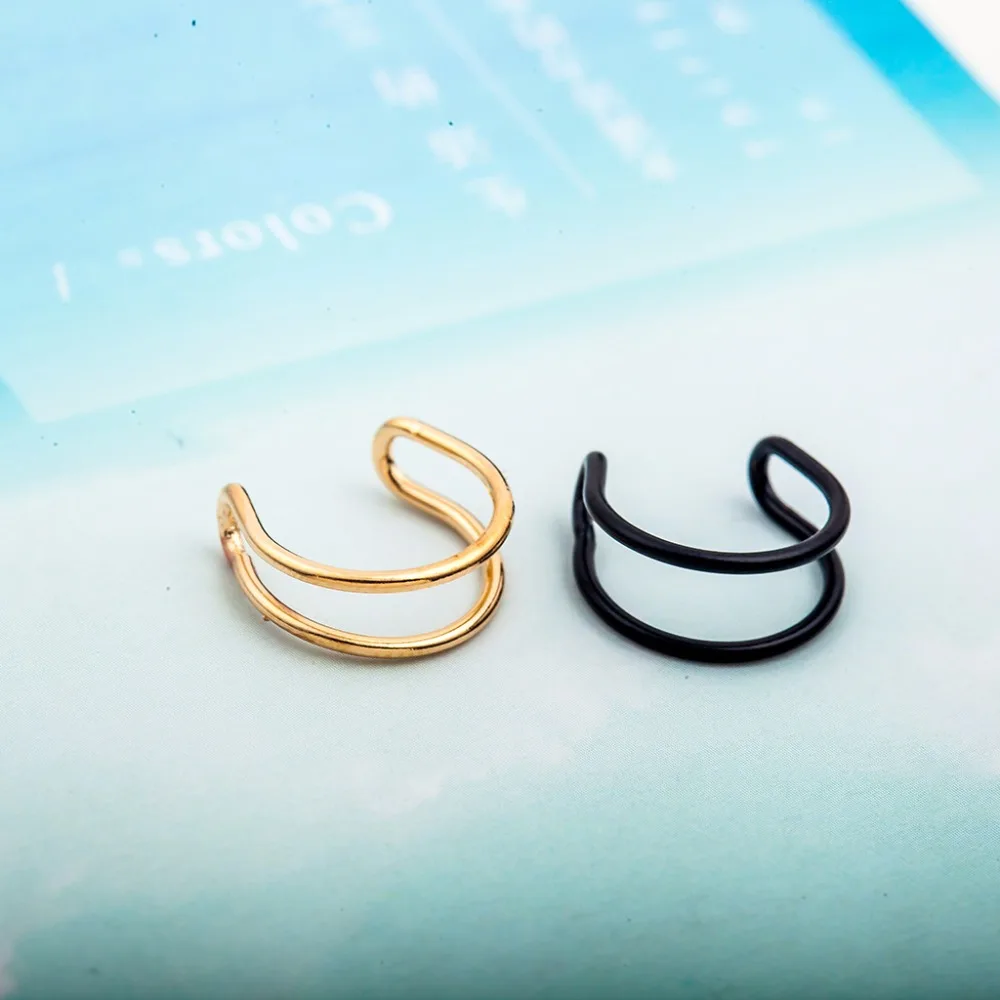 Простые u-образные ушные кости Клип двойной линии элемент кольцо размер серьги