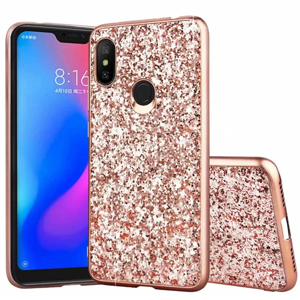 pink Мягкий чехол из ТПУ с блестящими блестками для Xiaomi Redmi Note 5 Pro Global Version 5,99 ''чехол Redmi Note 6 Pro 6,26'' - Цвет: pink