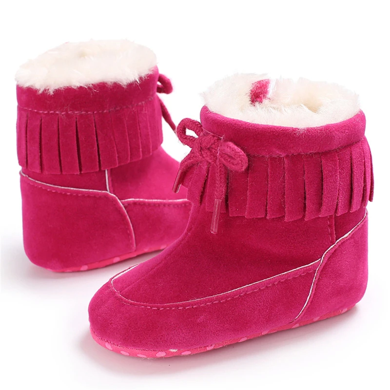 2017 г. Осенняя обувь для новорожденных девочек с кисточками однотонная мягкие