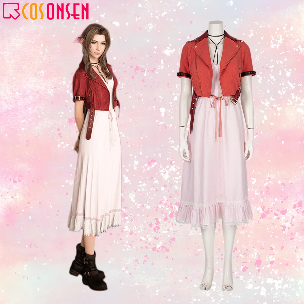 

Final Fantasy VII Remake Cosplay Aerith Gainsborough Costume Game FF7 Women Halloween Dress COSPLAYONSEN