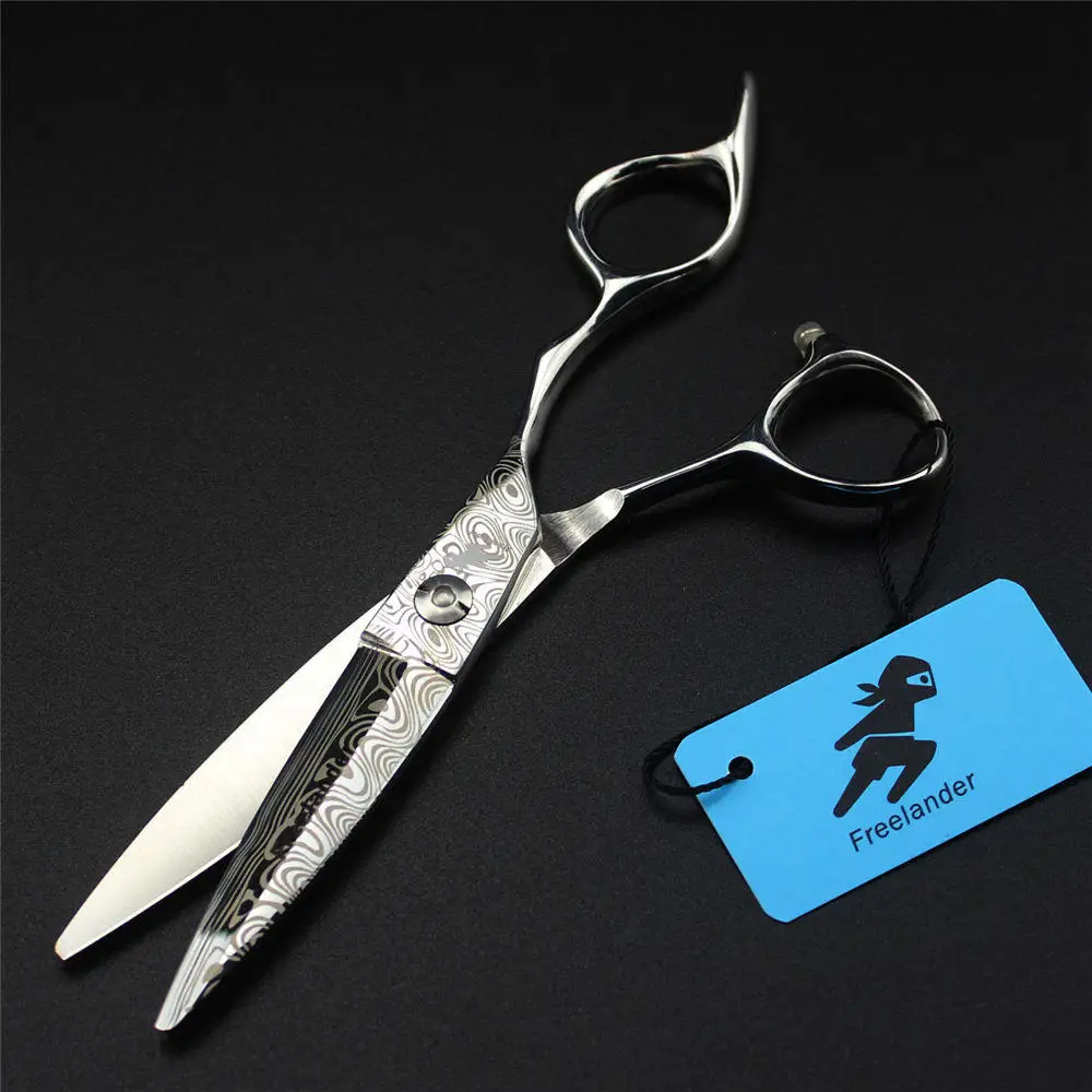 6.0" Damascus Pattern Pet Dog Hair Cutting Scissors Willow Shears Wide Blade Cat Grooming Hairdressing Haircut Tools | Дом и сад