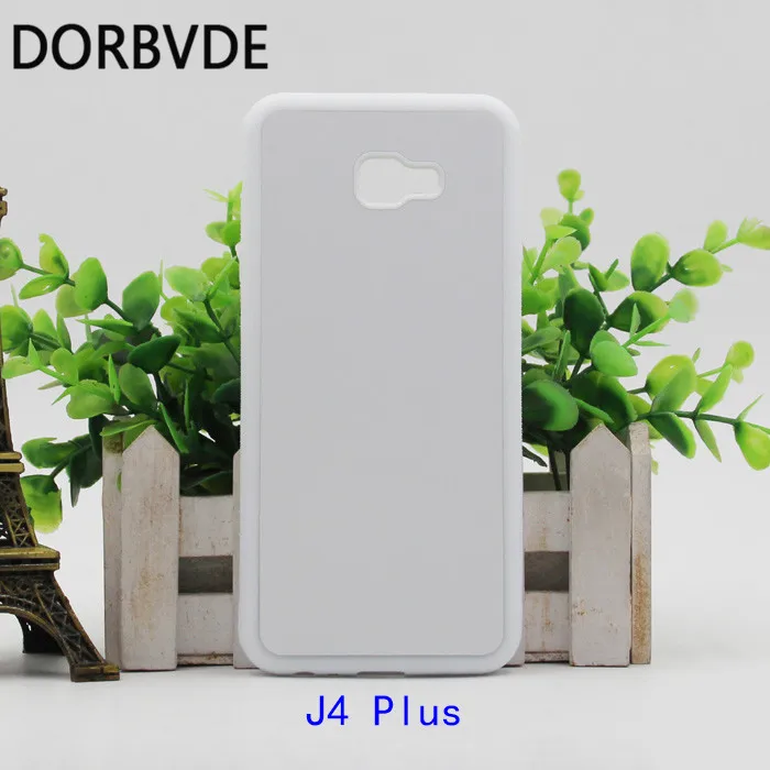 2D пустые сублимационные TPU+ PC резиновый чехол для samsung J4 плюс J6 prime J8 с Алюминий вставки 20 шт./лот