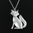 Подвески для мужчин и женщин, лисицы, круглые цепочки с крестом, короткое длинное ожерелье серебристого цвета, ювелирные изделия в подарок
