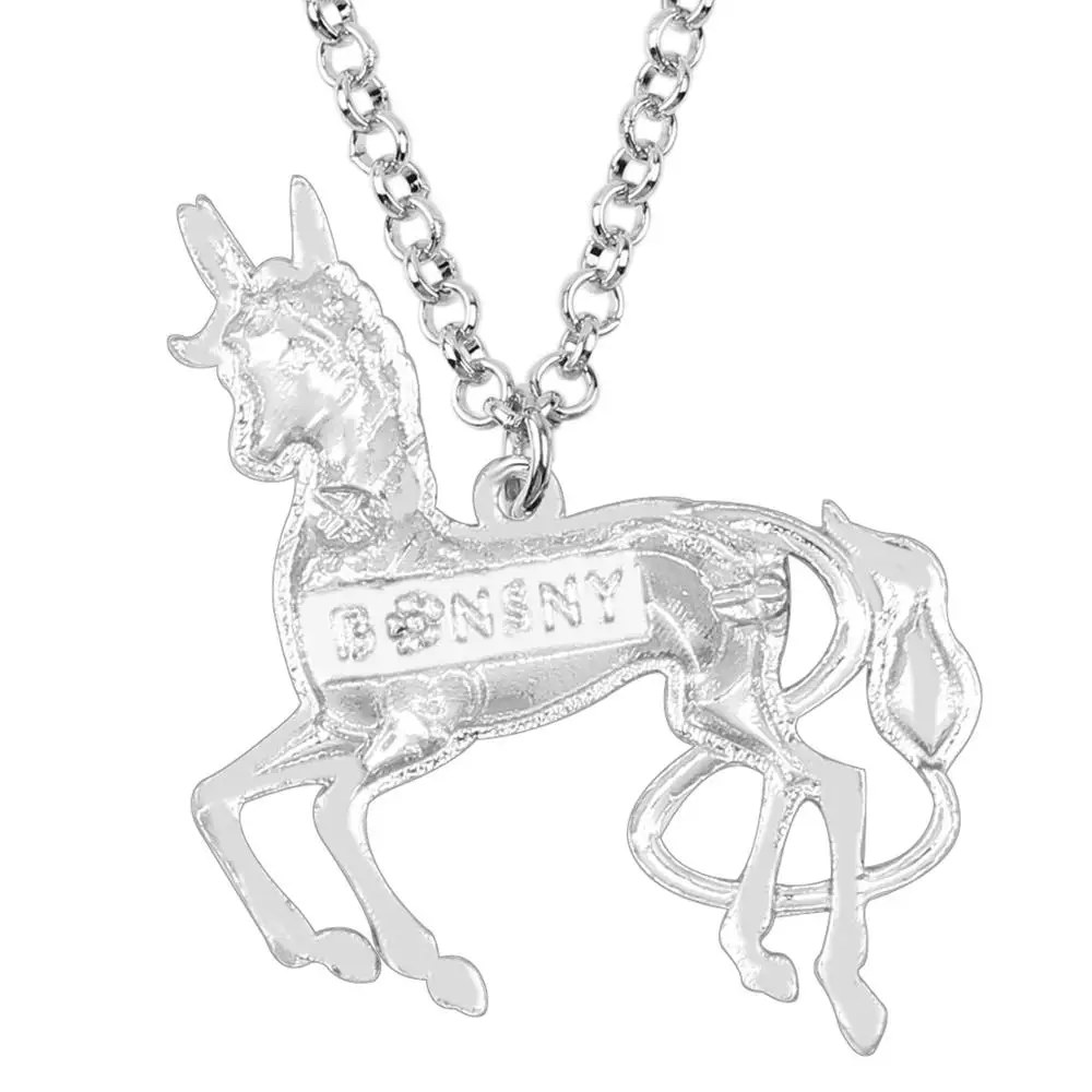 WEVENI эмалированный сплав горный хрусталь волшебное ожерелье с единорогами Кулон