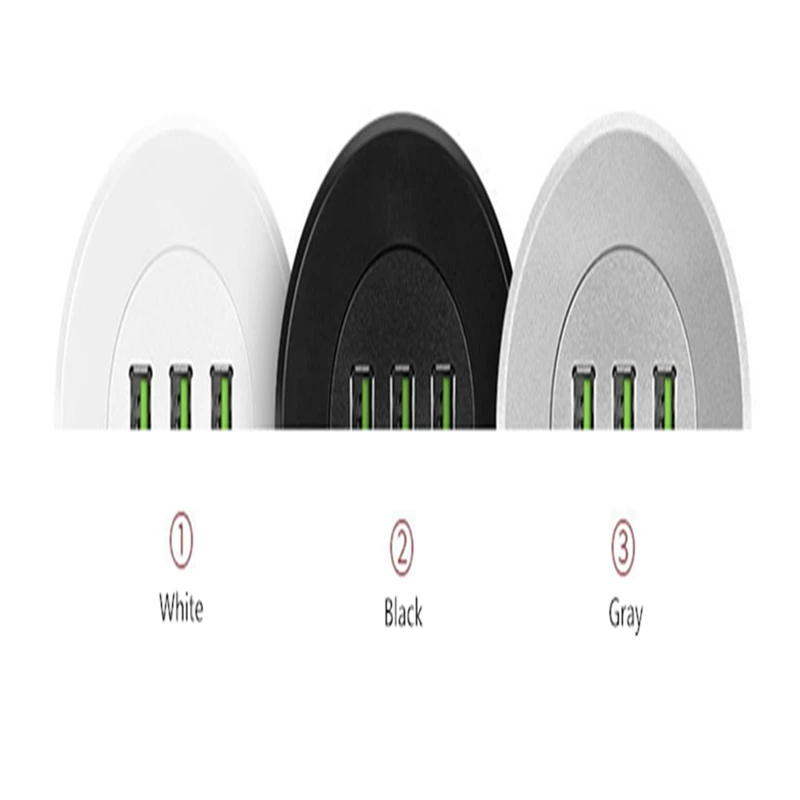 Bakeey 3 USB 5V 3.1A настольное зарядное устройство с отверстием и люверсами с европейской вилкой для быстрой зарядки для samsung Xiaomi для iPhone, белый, черный